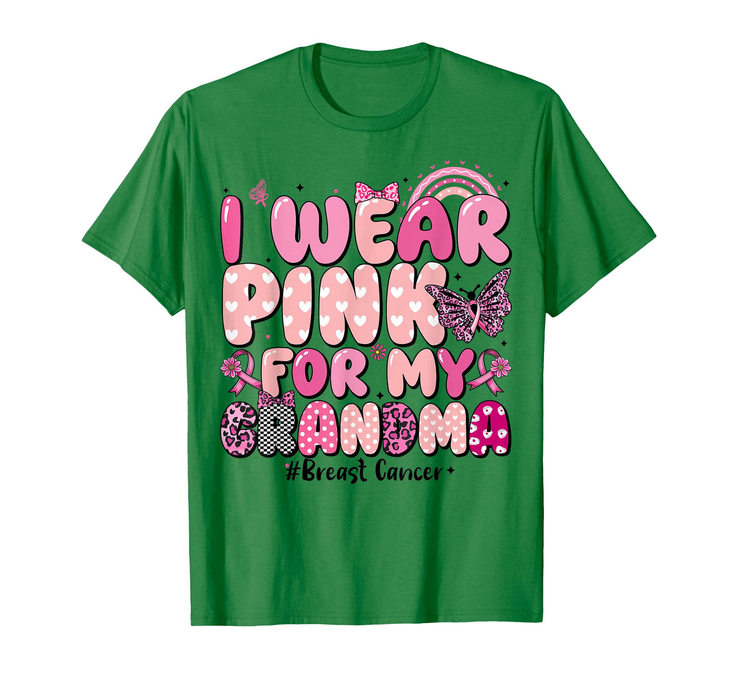 I Wear Pink for My Grandma Ribbon Breast Cancer for Women T-Shirt