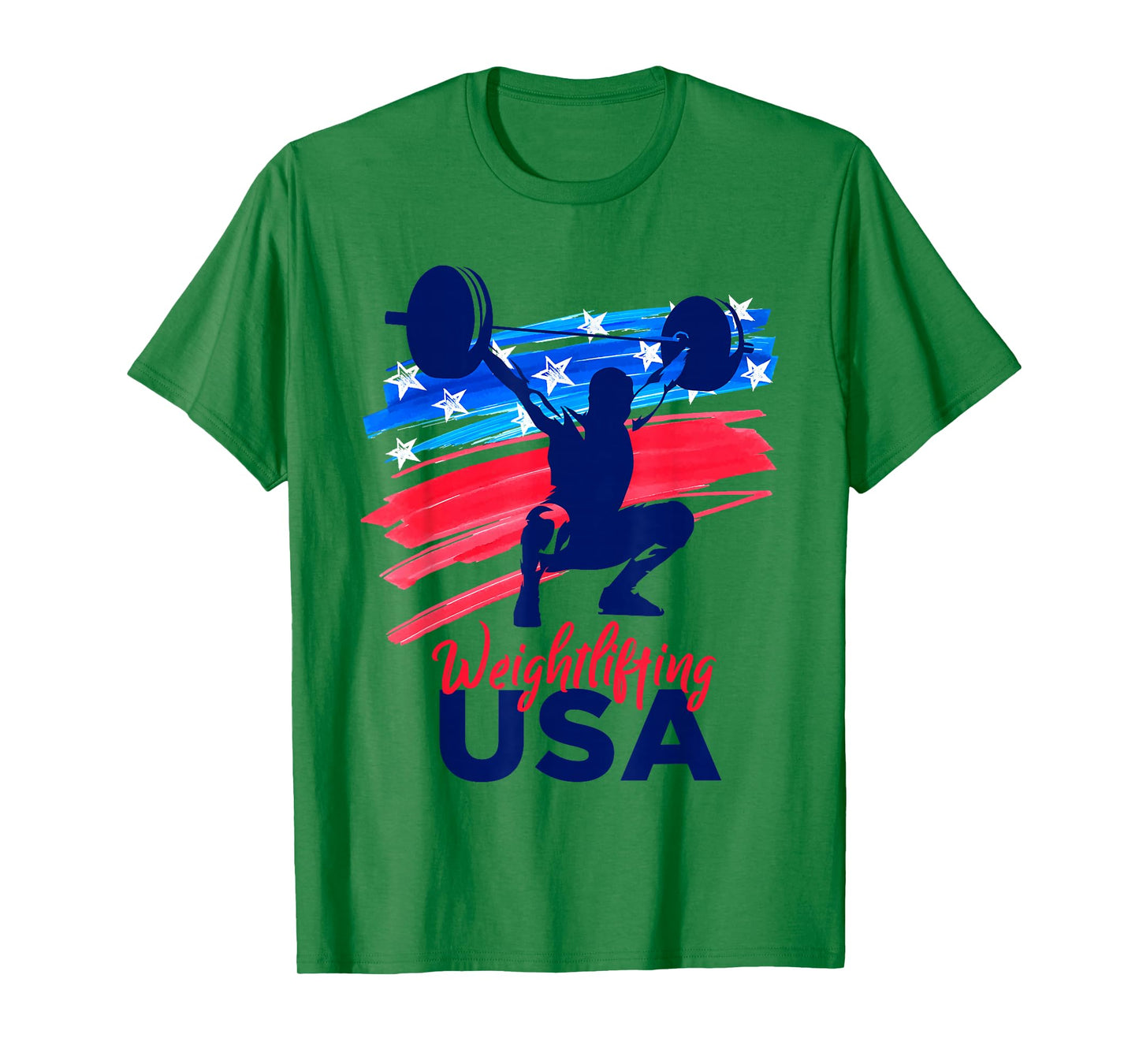 Weightlifting Support Team Flag USA Weights American T-Shirt