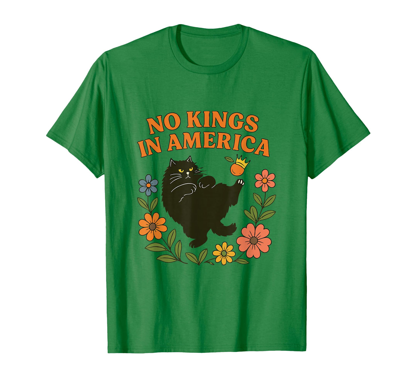 No Kings in America We The People Retro Boho Floral for Girl T-Shirt