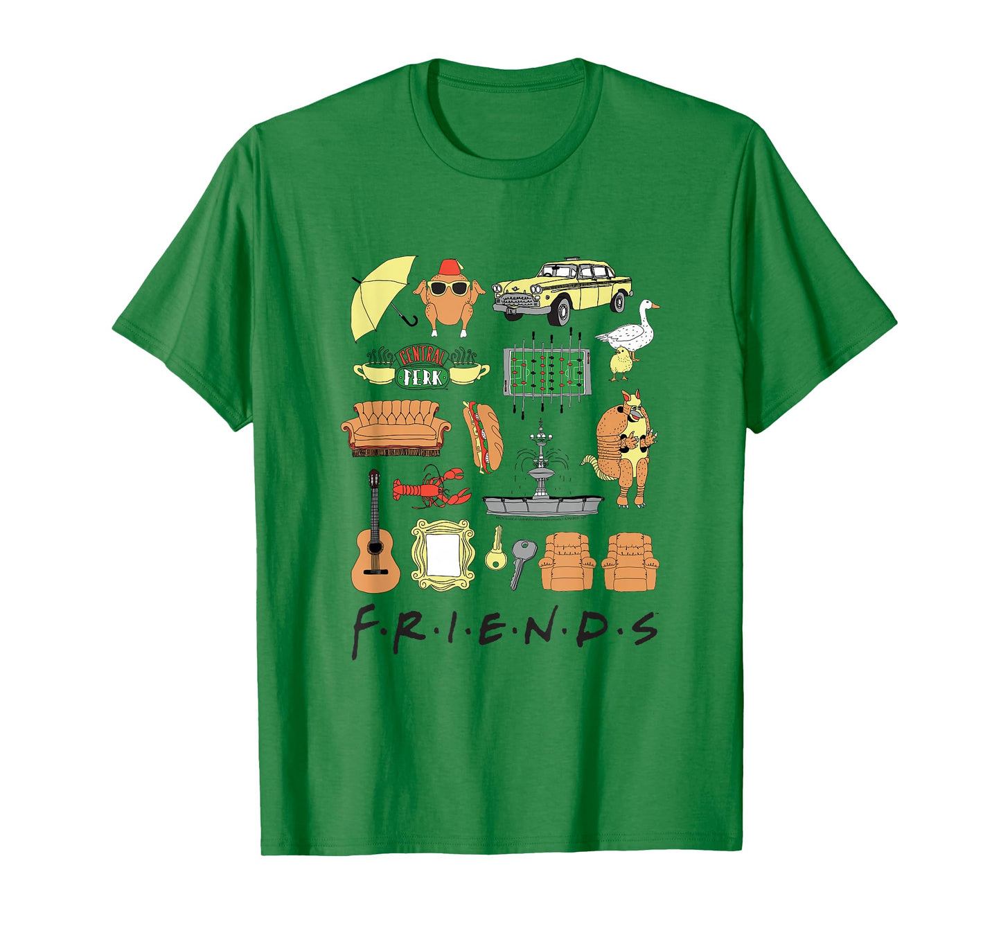 Friends Hand Drawn Icon Collage TV Show T-Shirt