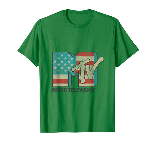 MTV American Flag Logos T- Shirts T-Shirt