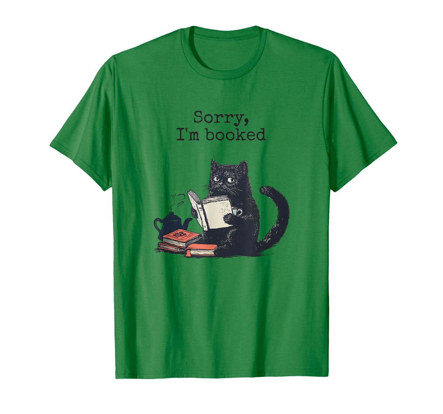 Sorry, I'm Booked Funny Cat Raccoon Book Lover T-Shirt