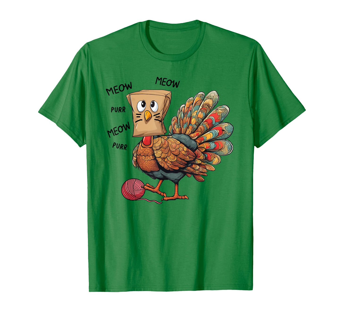 Thanksgiving Turkey Meow I'm a Cat Funny Thanksgiving T-Shirt for Men Women Girls Kids