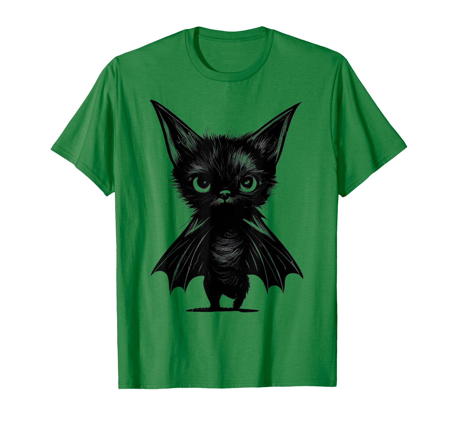 Halloween Grumpy Black Kitten in Bat Costume T-Shirt