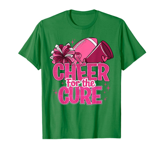 Cheer For The Cure Breast Cancer Awareness Pink Ribbon T-Shirt