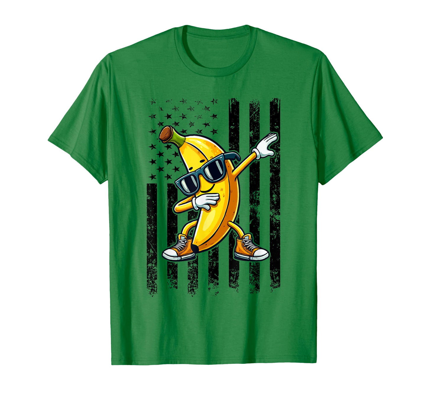 Dabbing Banana Retro American Flag Banana Lover Boys Kids T-Shirt