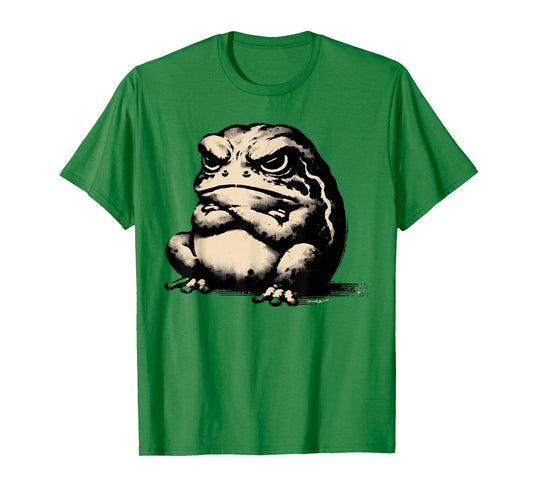 Classic Silhouette Animal Lover Japanese Art Grumpy Frog T-Shirt
