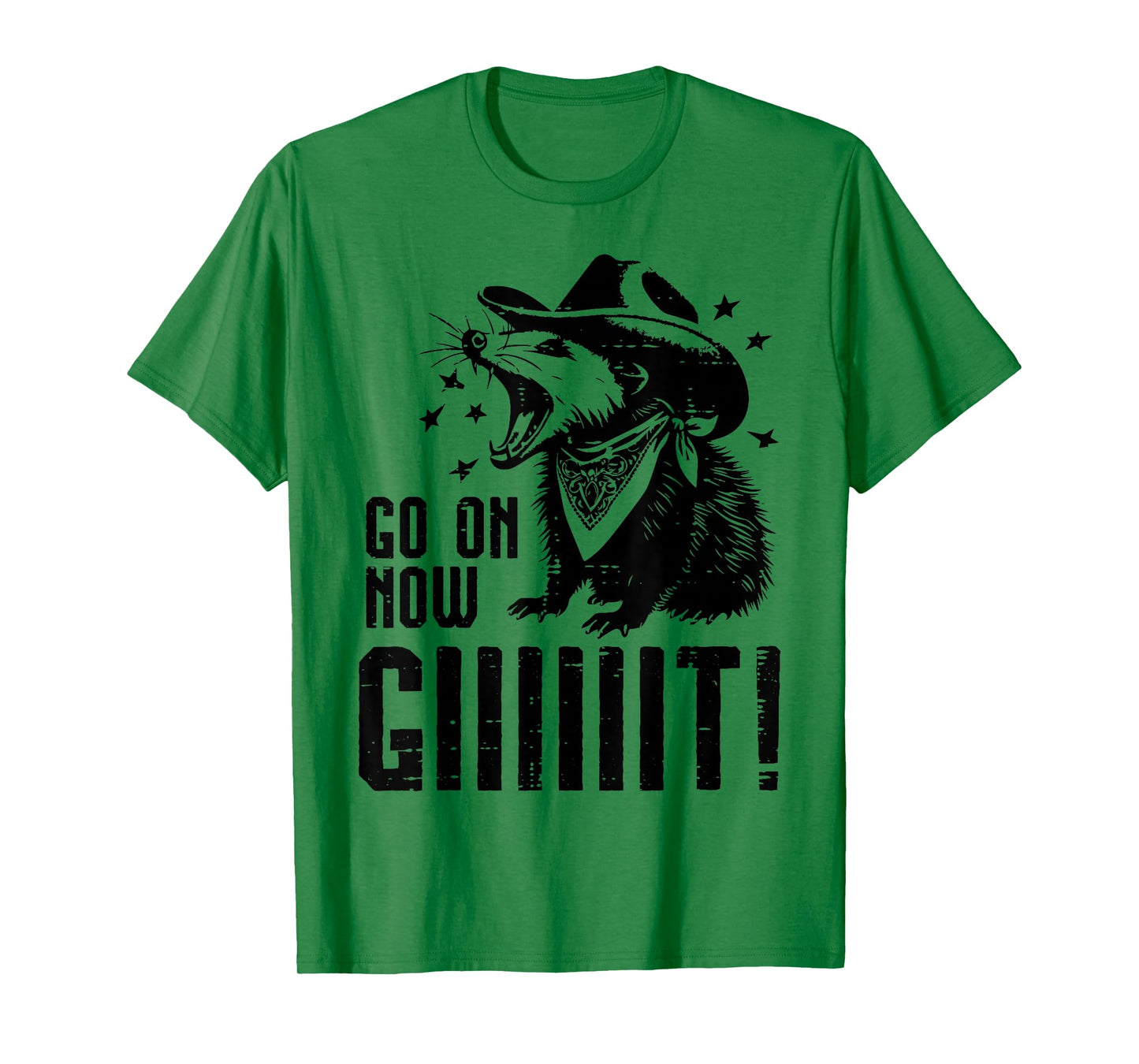 Opossum Cowboy Go On Git Funny Possum Humor Men Women Kids T-Shirt