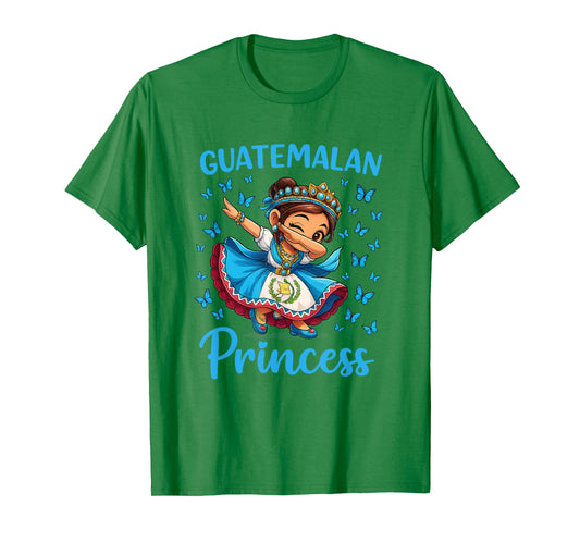Butterflies Flag Guatemalan Princess Dabbing Girls Kids T-Shirt