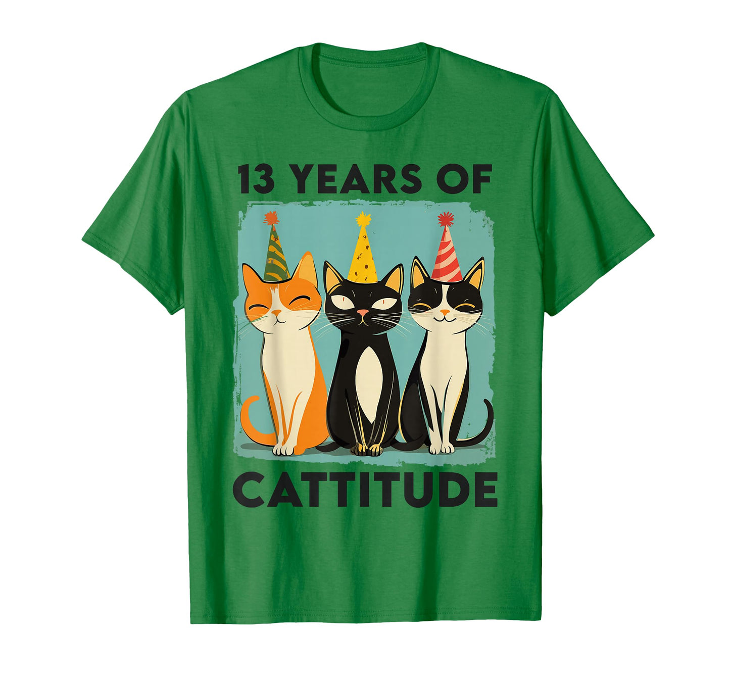 13 Years Of Cattitude 13th Birthday Cat Lover 13 Years Old T-Shirt