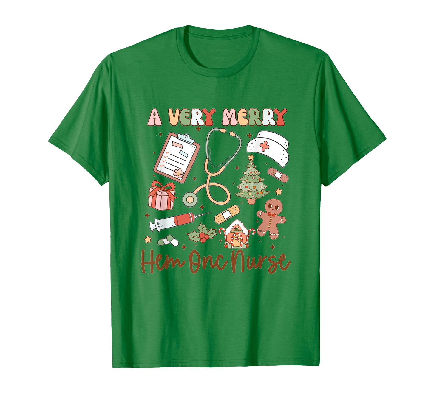 A Very Merry Hem Onc Nurse Christmas Hematology Oncology T-Shirt