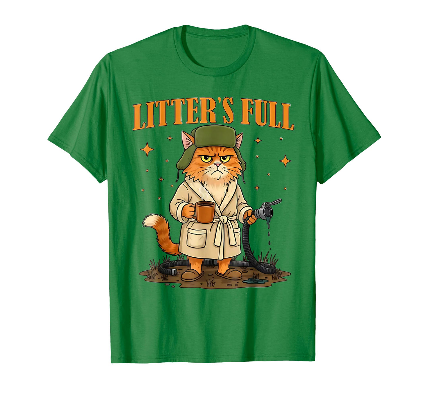 Vintage Litter's Full Cat Funny Cat Christmas Humor Saying T-Shirt