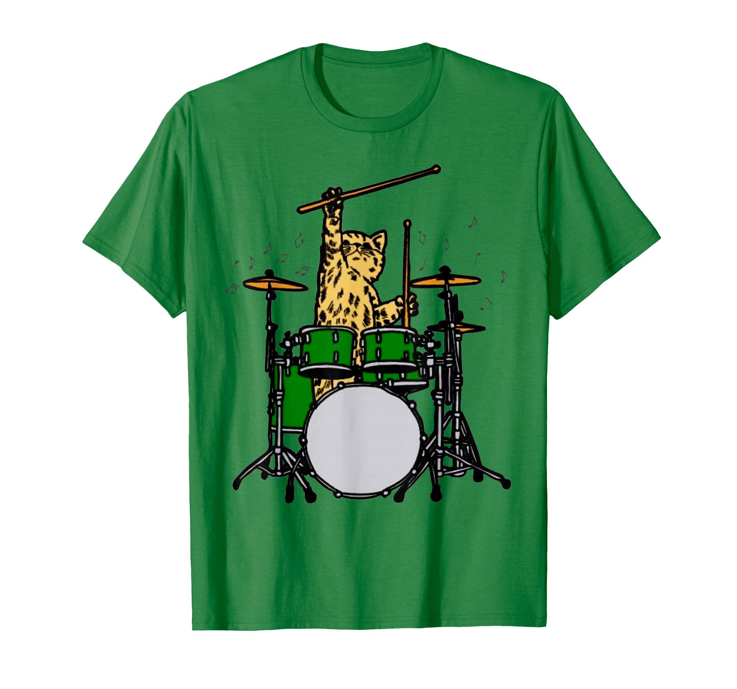 Drummer Cat Music Lover Musician Playing The Drums T-Shirt T-Shirt