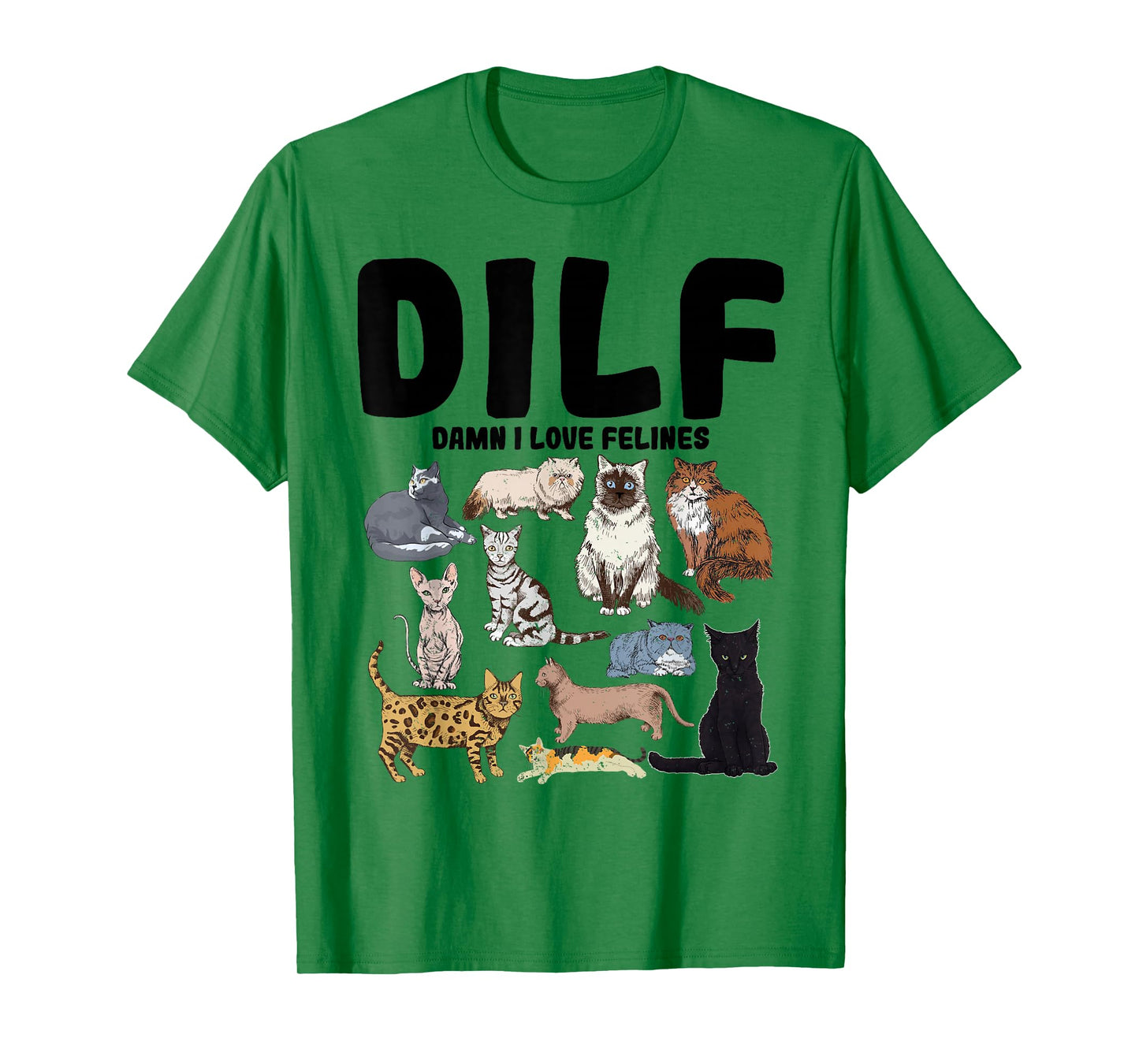 DILF Damn I Love Felines Funny Cat Lover T-Shirt