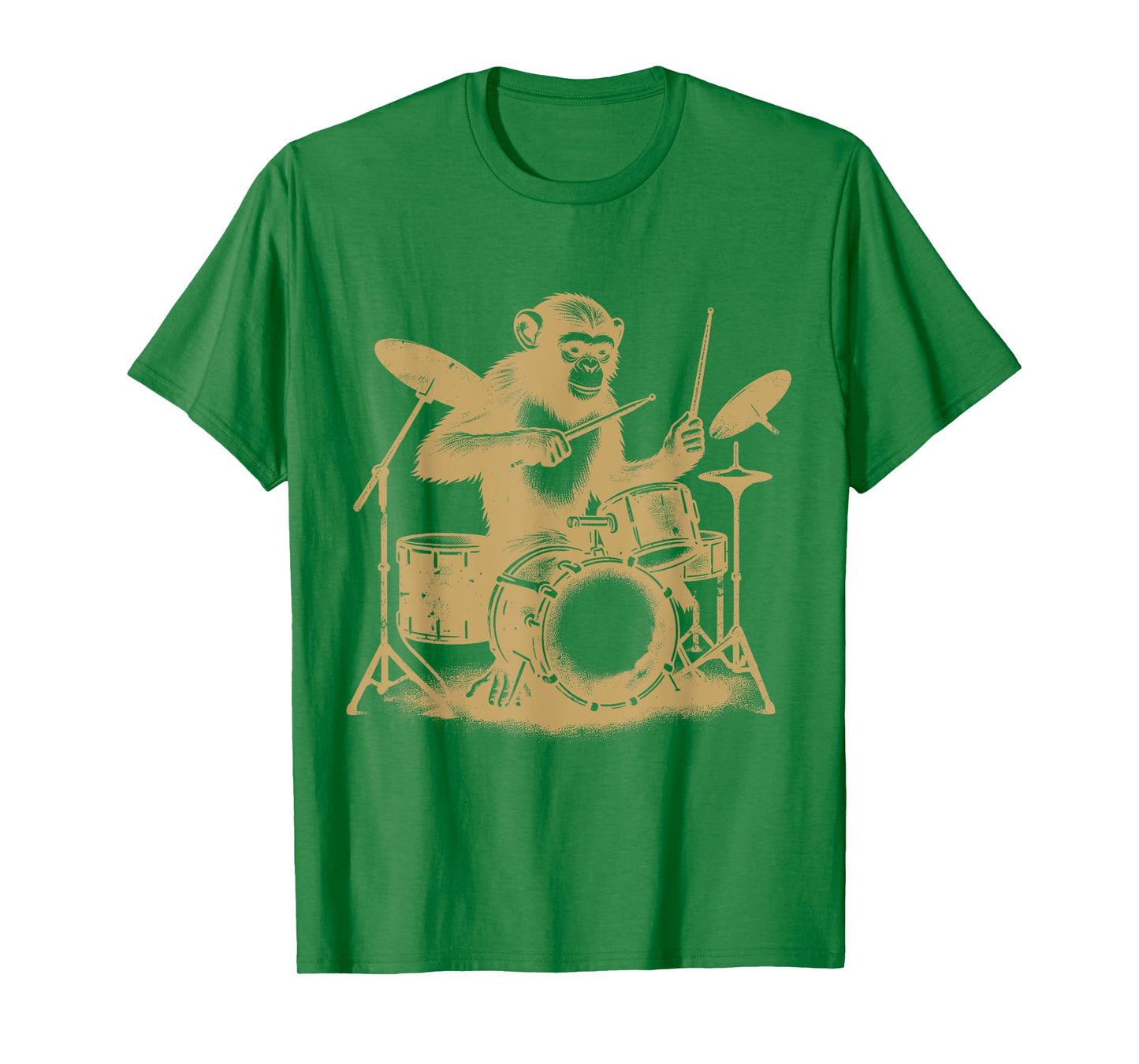 Monkey Playing Drums Retro Cool Drumming Monkey Drummer T-Shirt