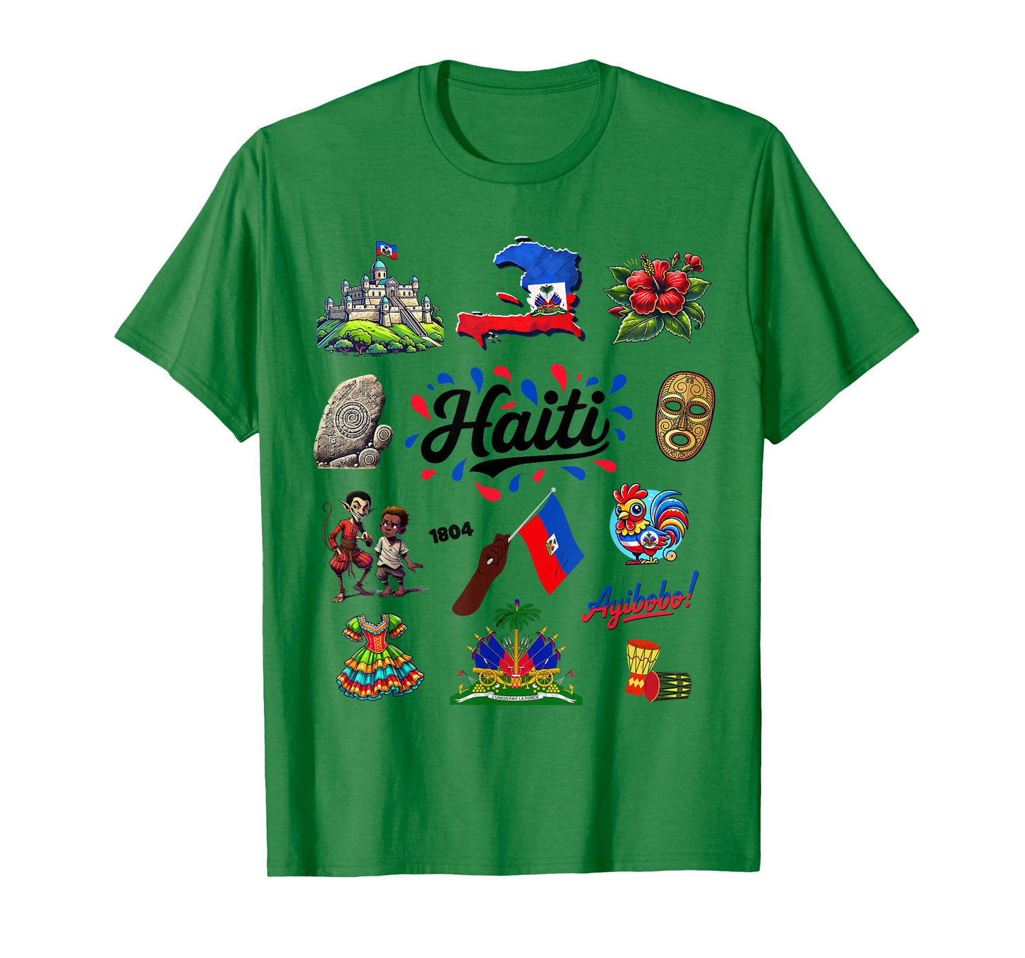 Haitian Pride Culture Heritage Outfit Idea Haiti Flag kids T-Shirt