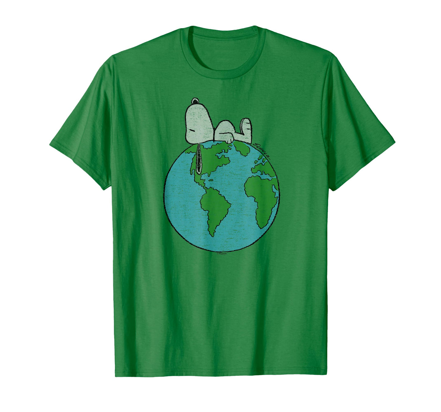 Peanuts - Snoopy Earth Day Laying On Top of The World T-Shirt