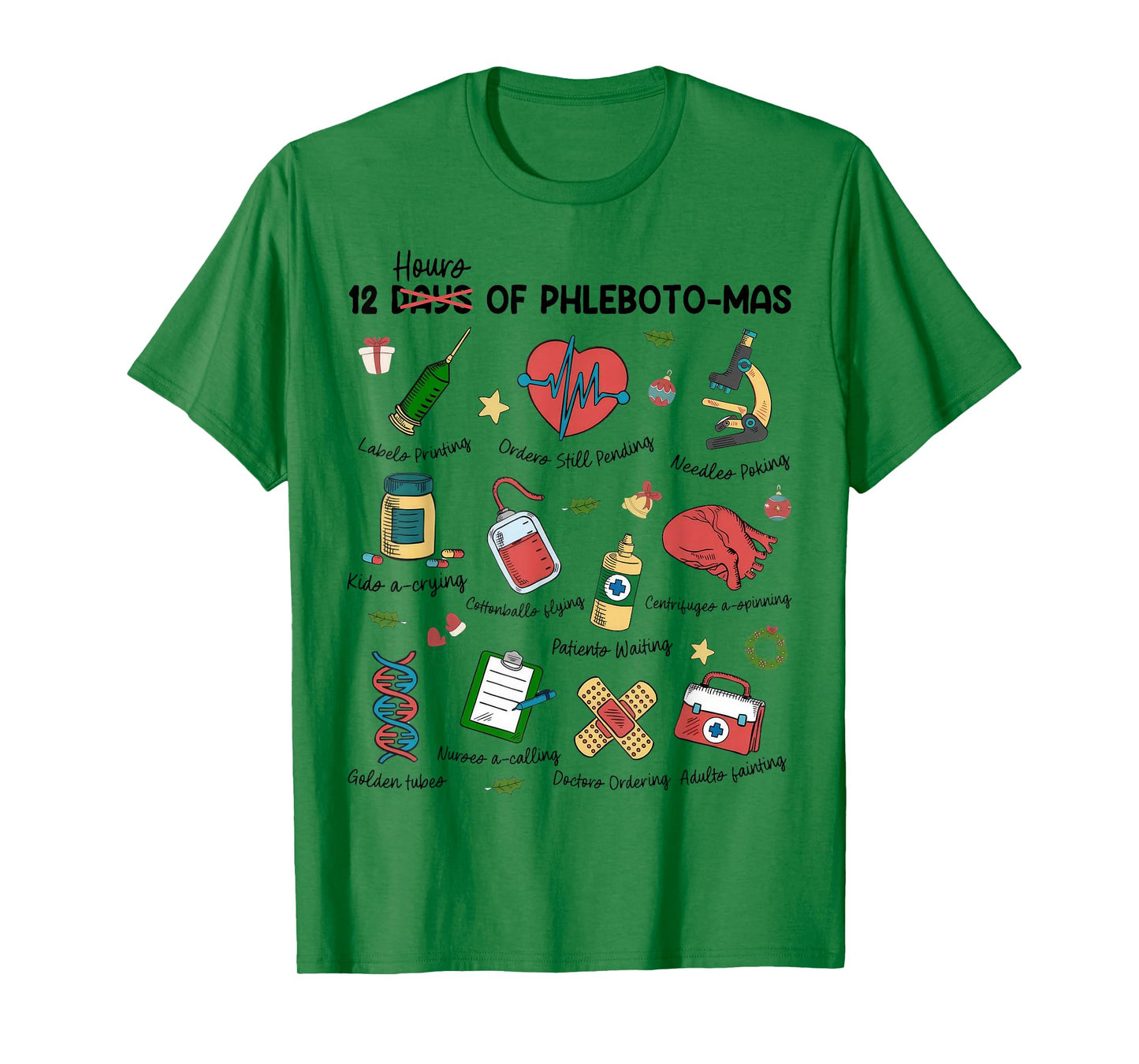 12 Days Of Phlebotomas Christmas Phlebotomist Xmas Nurse T-Shirt