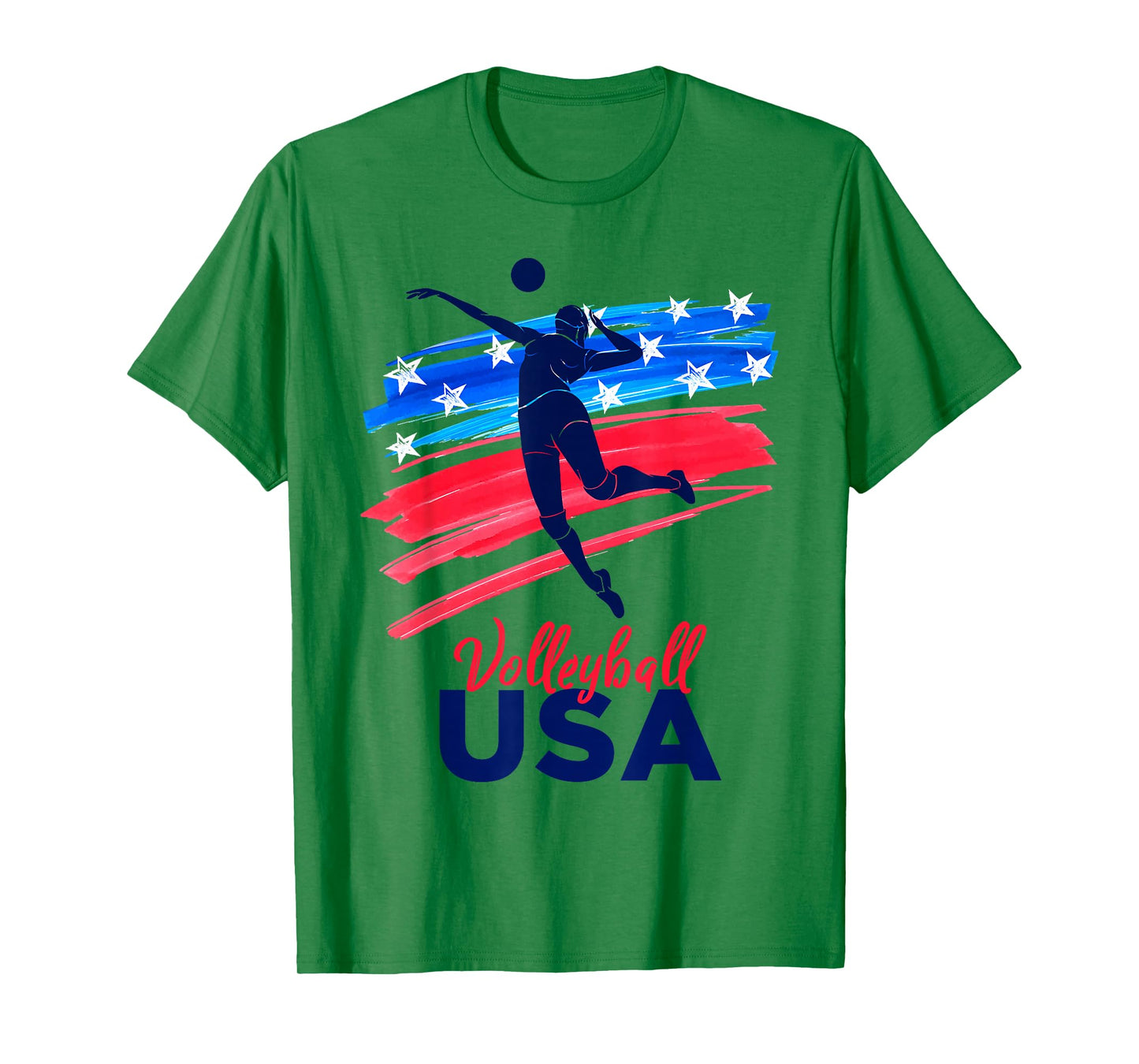 Womens Volleyball USA Support The Team Shirt USA Flag T-Shirt