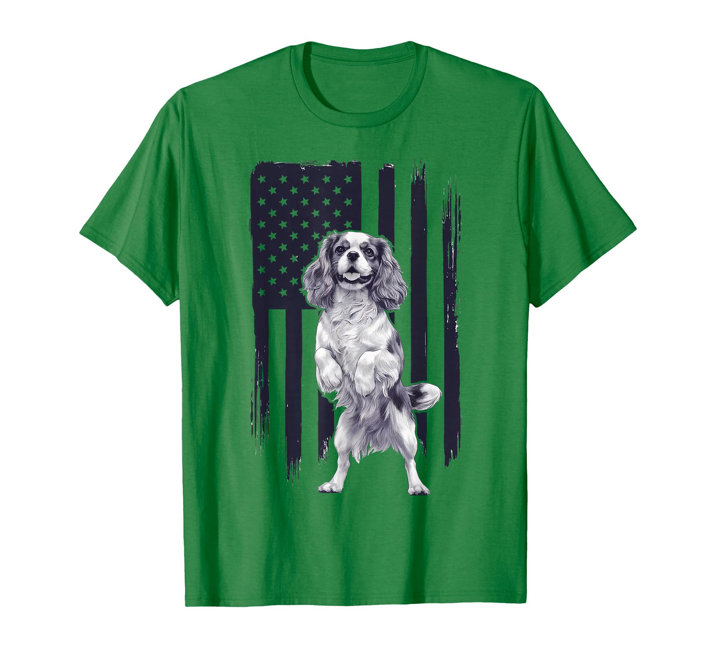 Cavalier King Charles Spaniel USA Flag T-Shirt