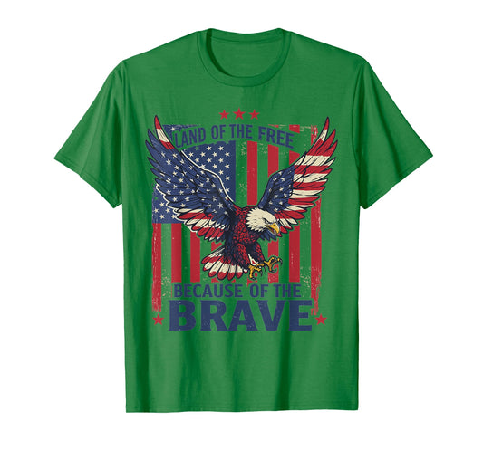 America Eagle Land of the Free Because of the Brave T-Shirt