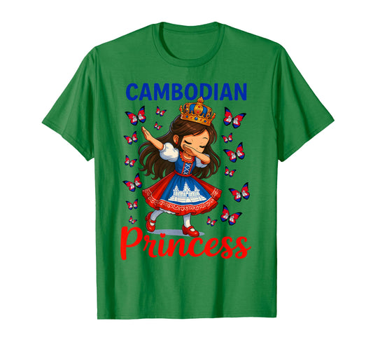 Cambodian Princess Dabbing Girl Cute Khmer Pride Outfit kids T-Shirt