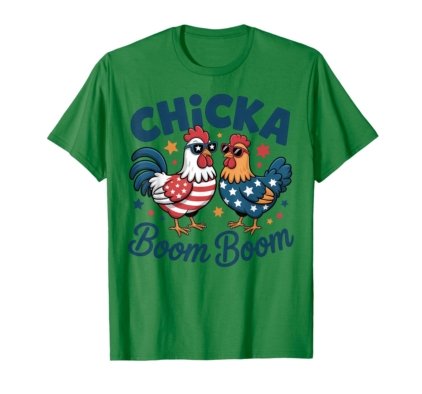 Chicka Boom Boom Patriotic Chicken Funny T-Shirt