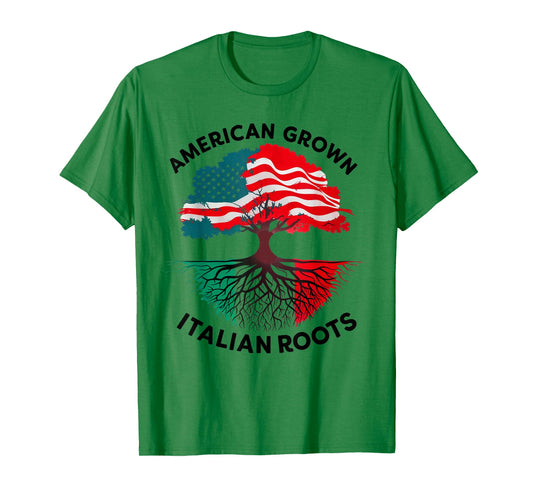 Family Tree Italy Flag Italian American Grown Italian Roots T-Shirt