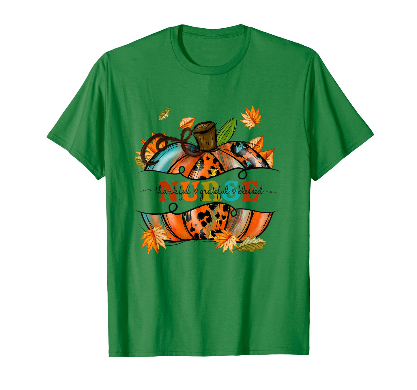 Autumn Fall Outfit Nurse Thankful Grateful Blessed Pumpkin T-Shirt