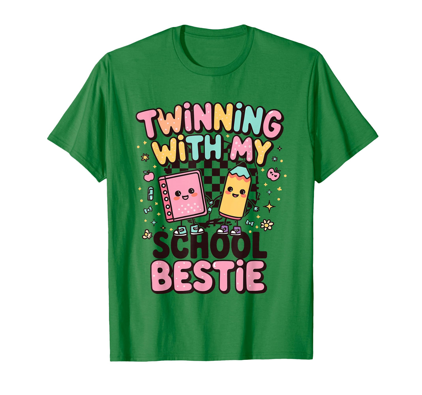 Twinning with My School Bestie Cute Matching Friend Twin Day T-Shirt