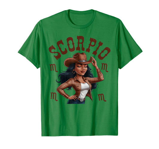 Scorpio Western Black Cowgirl African American Women T-Shirt