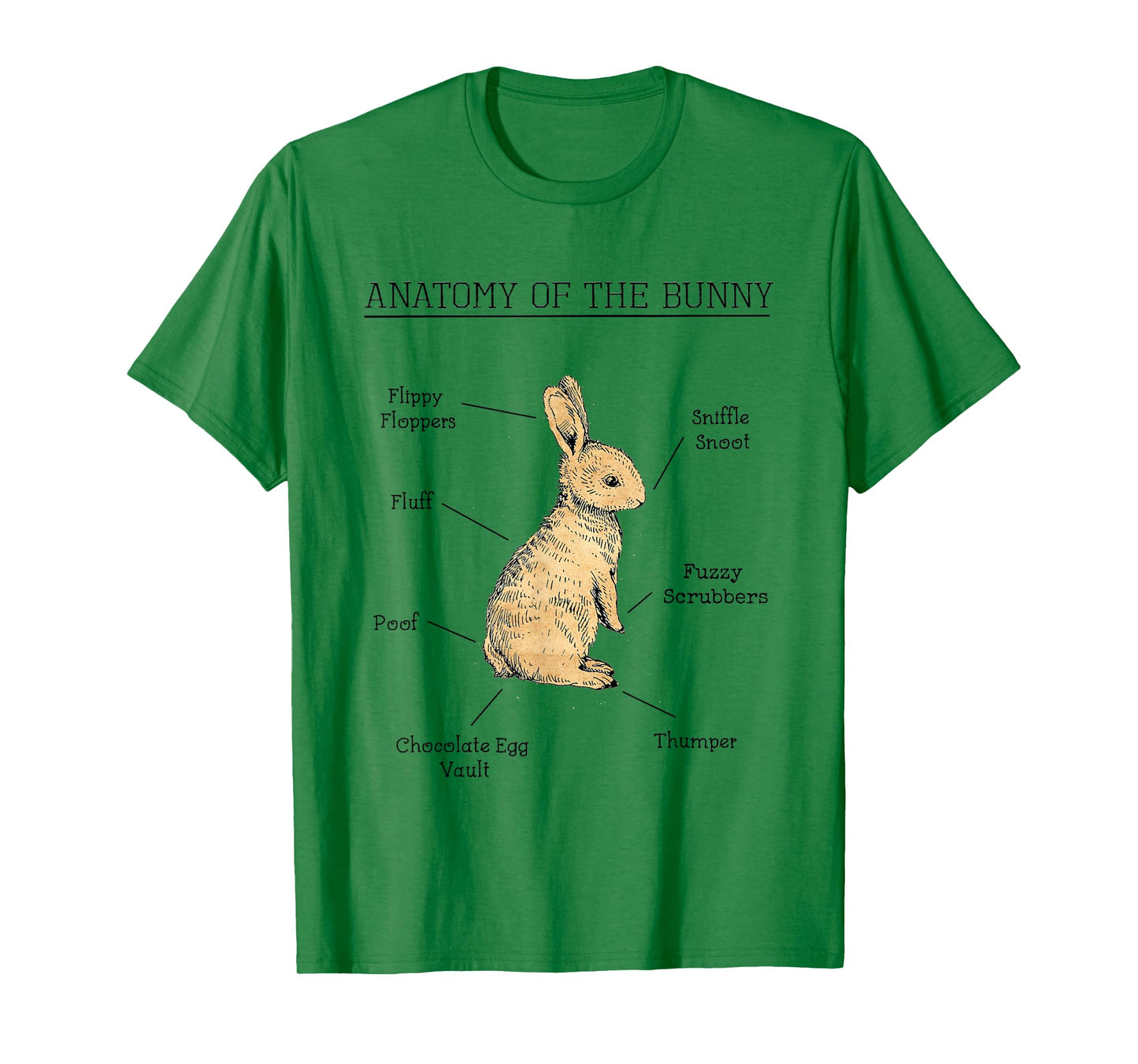Anatomy Of The Bunny Cute Animal Love Rabbit Easter Funny T-Shirt