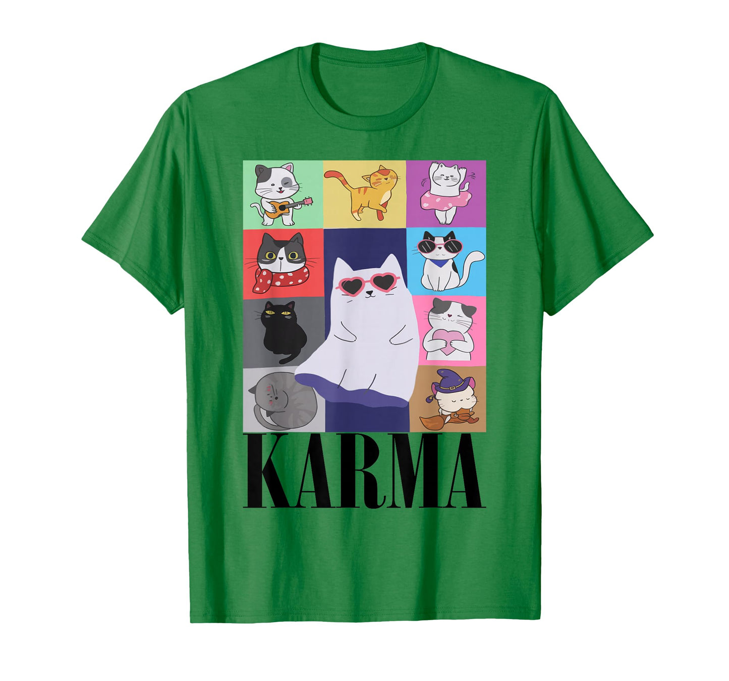 Vintage Cat Music for Teens Girls Kids Women Men Karma T-Shirt