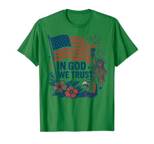 In God We Trust American Flag Statue Liberty Eagle Patriotic T-Shirt