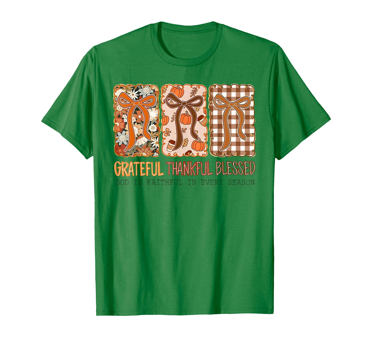 Thanksgiving Coquette Bow Grateful Thankful Blessed Girly T-Shirt