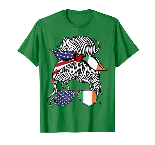 American Irish Patriot Flag Women Girl Ireland Grown T-Shirt
