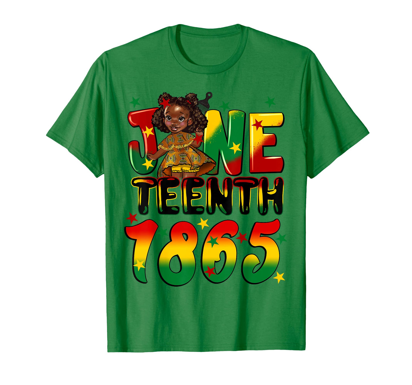 African American Melanin Black Girls Kids Juneteenth 1865 T-Shirt