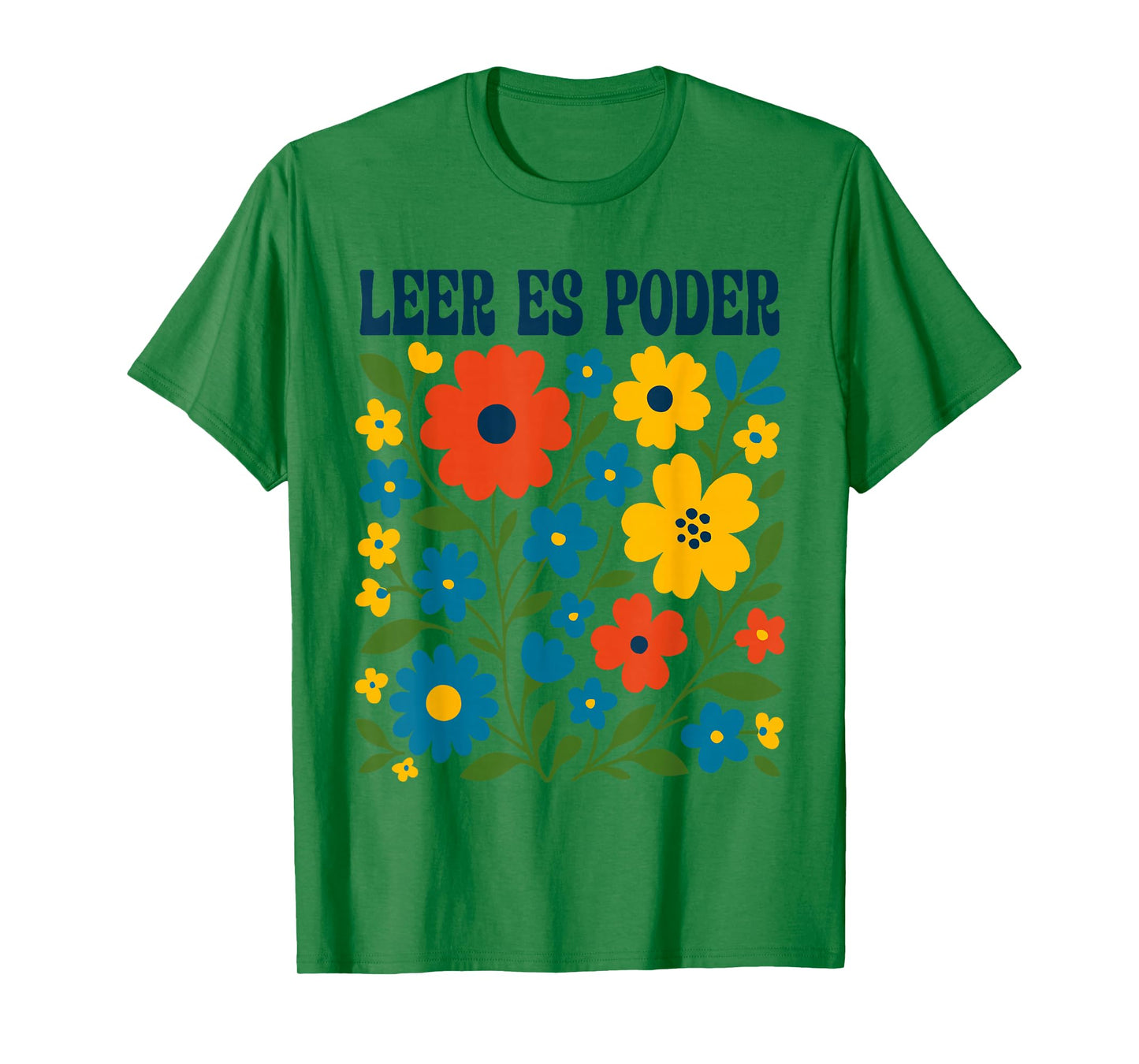 Leer ES Poder Cute Floral Boho Spanish Teacher Reading T-Shirt