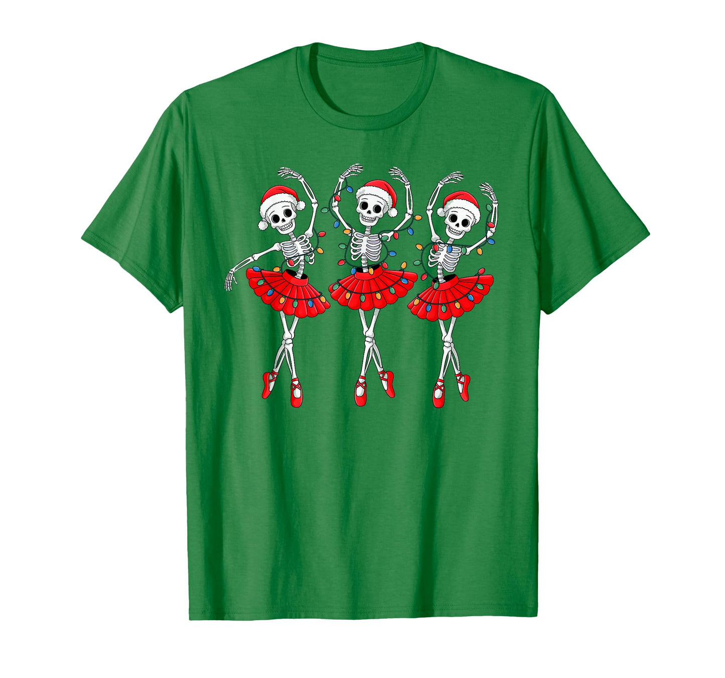 Skeleton Ballerina Ballet Dance Christmas Women Girls Kids T-Shirt