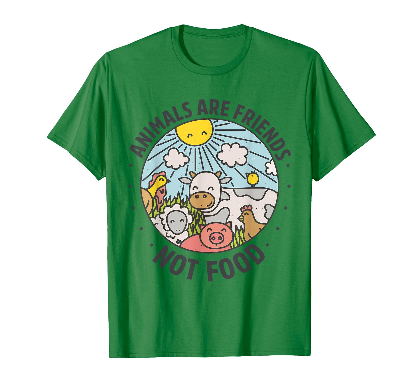 Animals Are Friends Not Food Animal Lover Funny Vegetarian T-Shirt