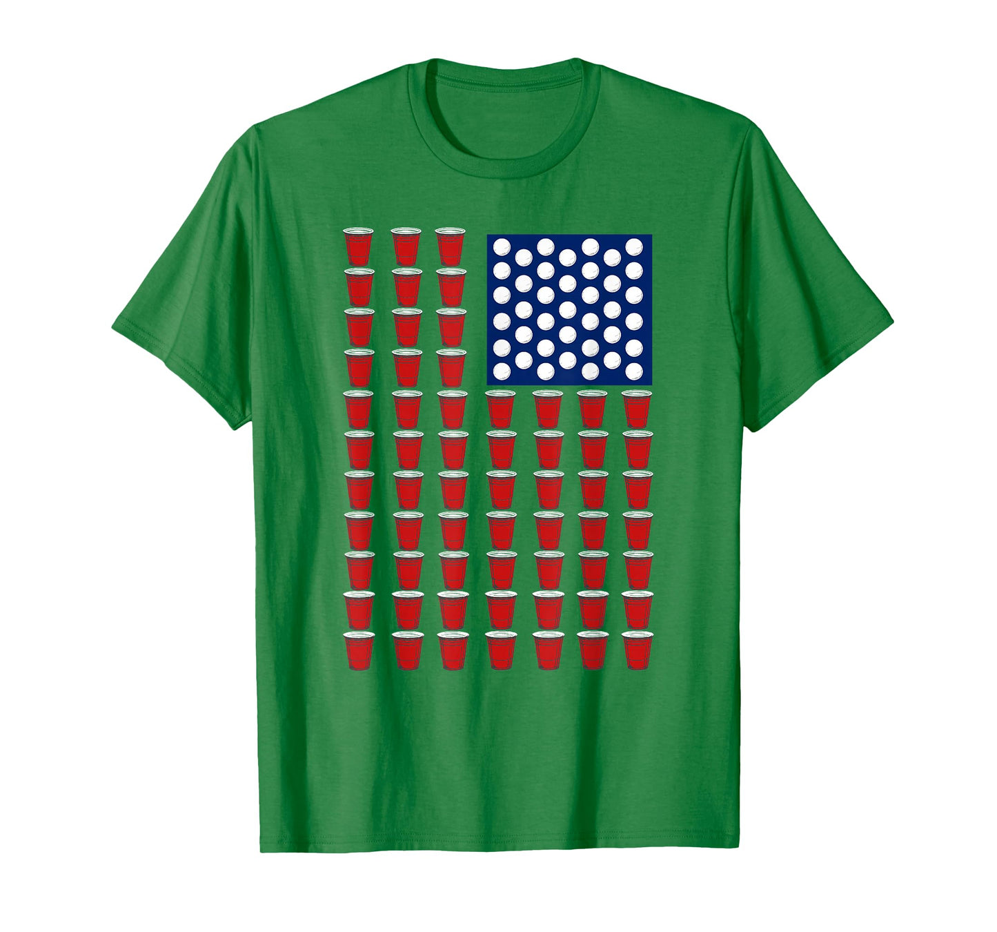 4th of July Trendy Red Solo Cup Beer Pong USA Flag T-Shirt
