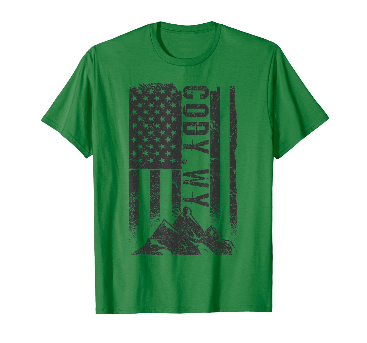 American Flag Patriotic Cody Wyoming Mountains T-Shirt