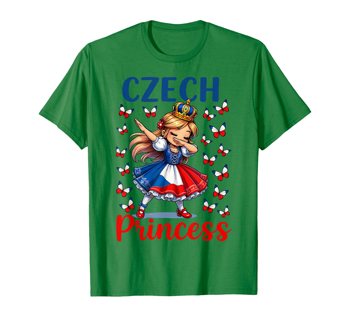 Czech Princess Dabbing Girl Cute Czechia Pride Outfit Girls T-Shirt