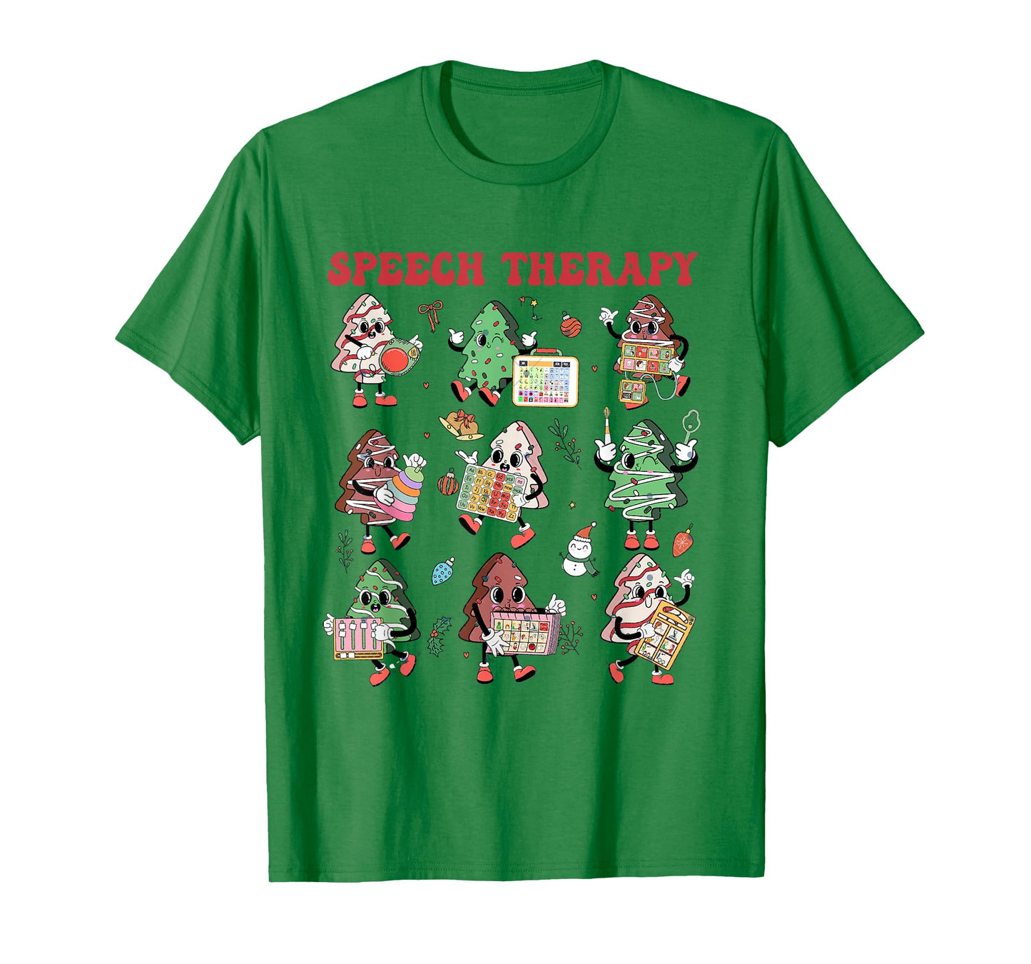 Cute Speech Therapy Christmas SLP Speech Pathologist T-Shirt