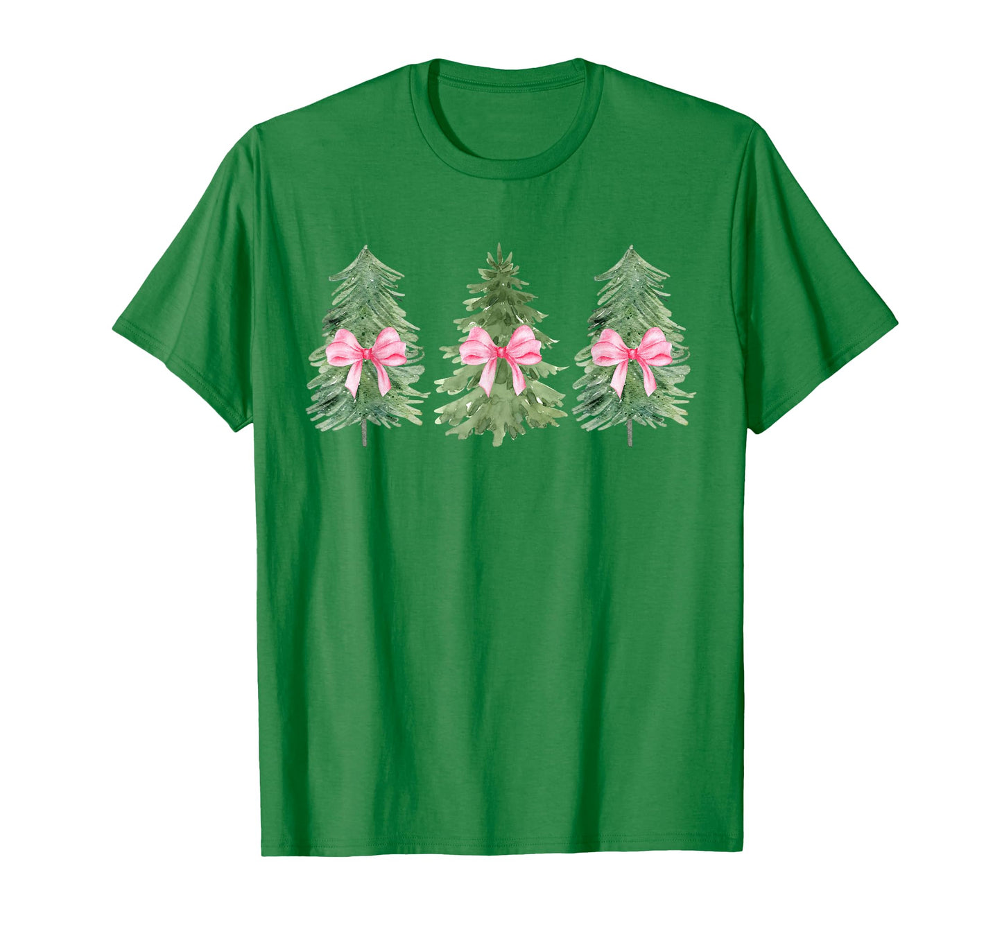 Christmas Tree Coquette Pink Bow Christmas Girly Women Girls T-Shirt