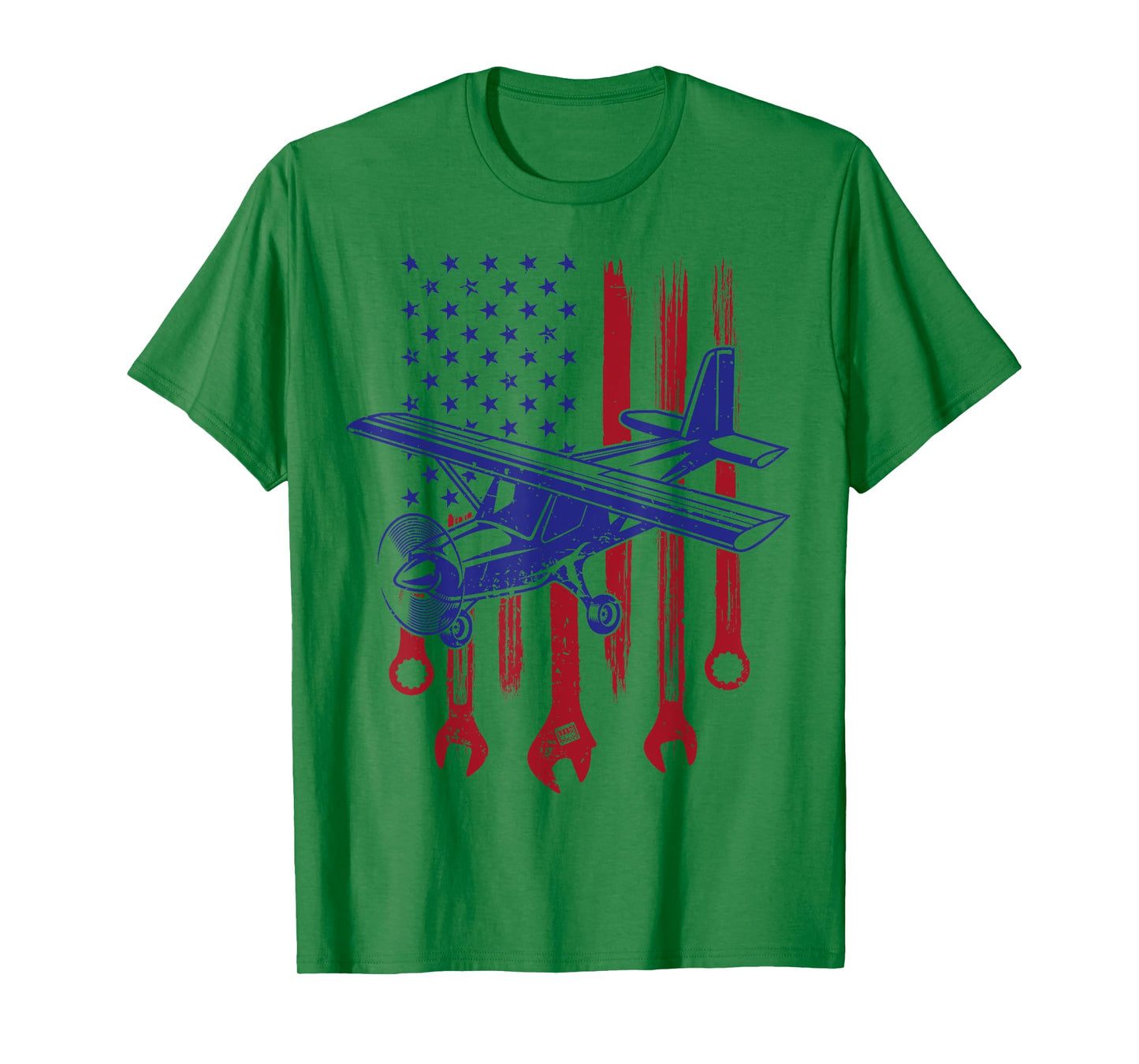 Aircraft Mechanic American Flag Airplane Vintage Gifts Men T-Shirt