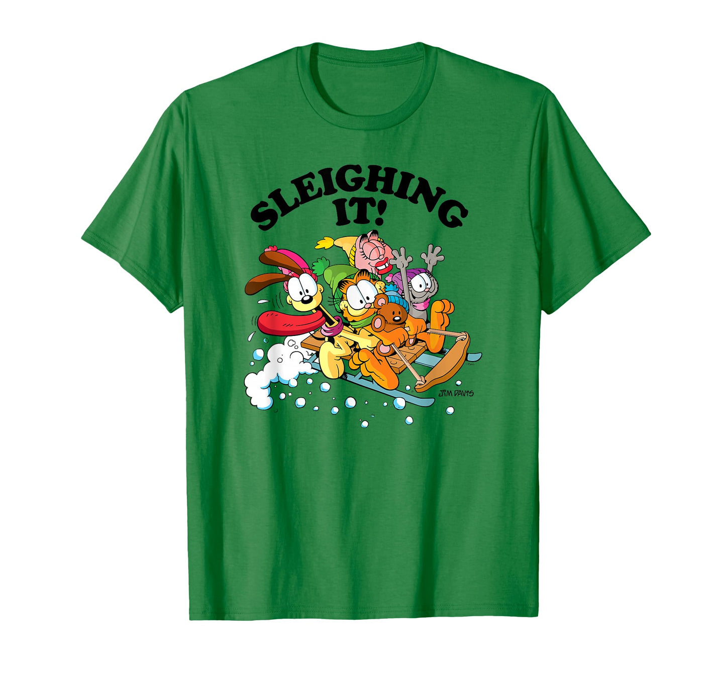 Garfield Sleighing It! Holiday Cartoon Cat T-Shirt