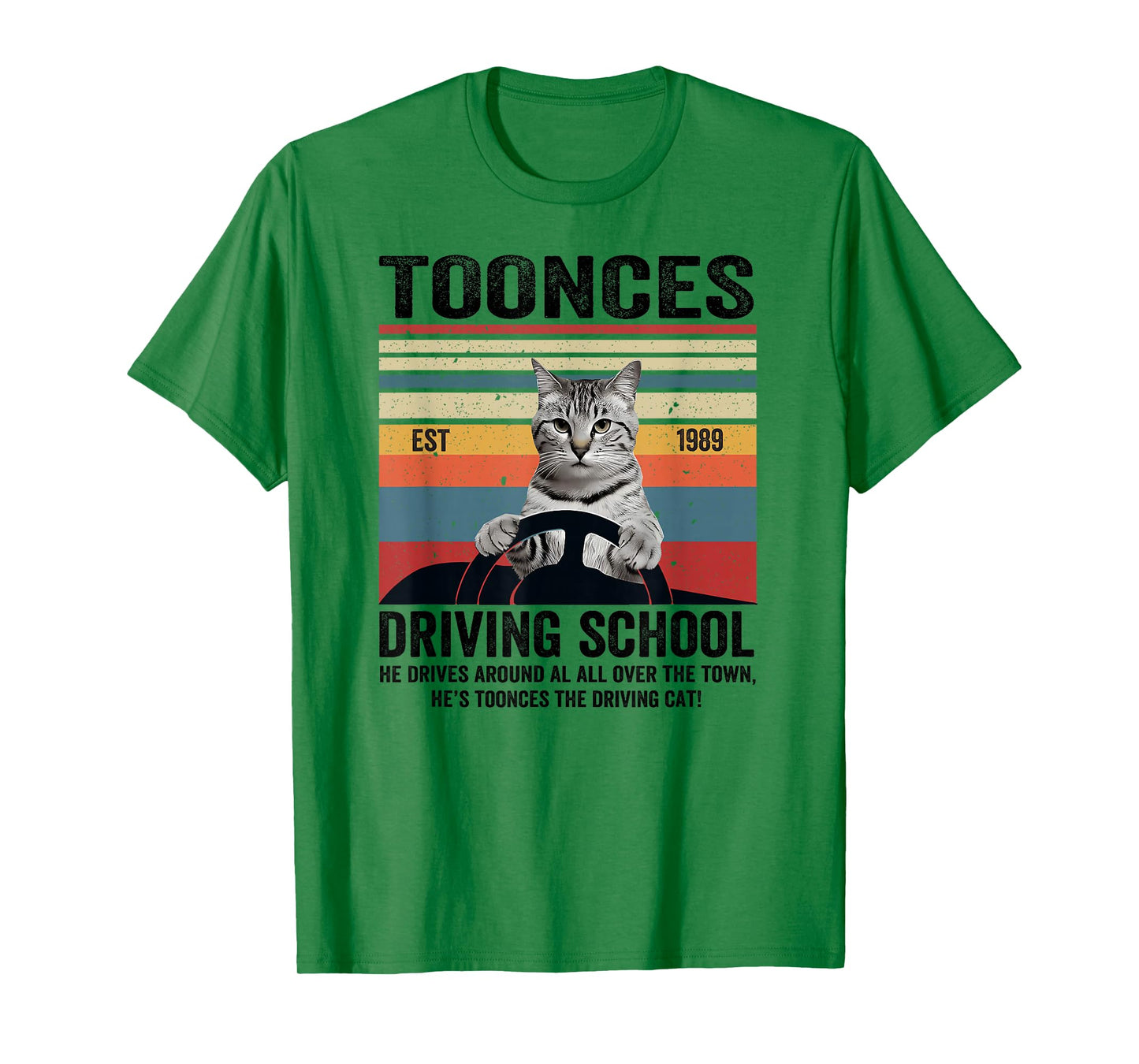 Toonces Driving School Est. 1989 The Driving Cat Retro Men T-Shirt