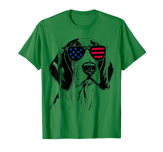 Treeing Walker Coonhound Dog 4th July America USA Flag T-Shirt