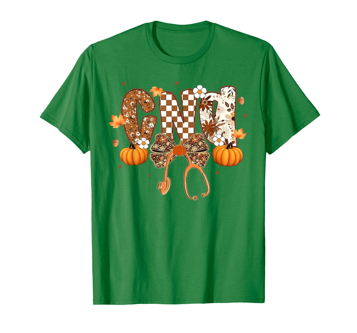 Funny CNA Nurse Coquette Bow Stethoscope Fall Girls Women T-Shirt